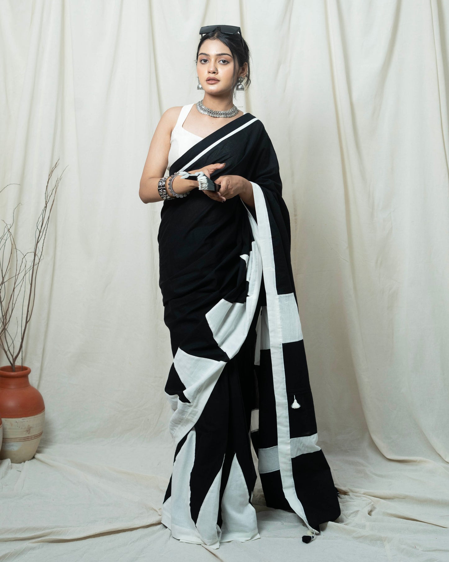 Nargis Black Saree