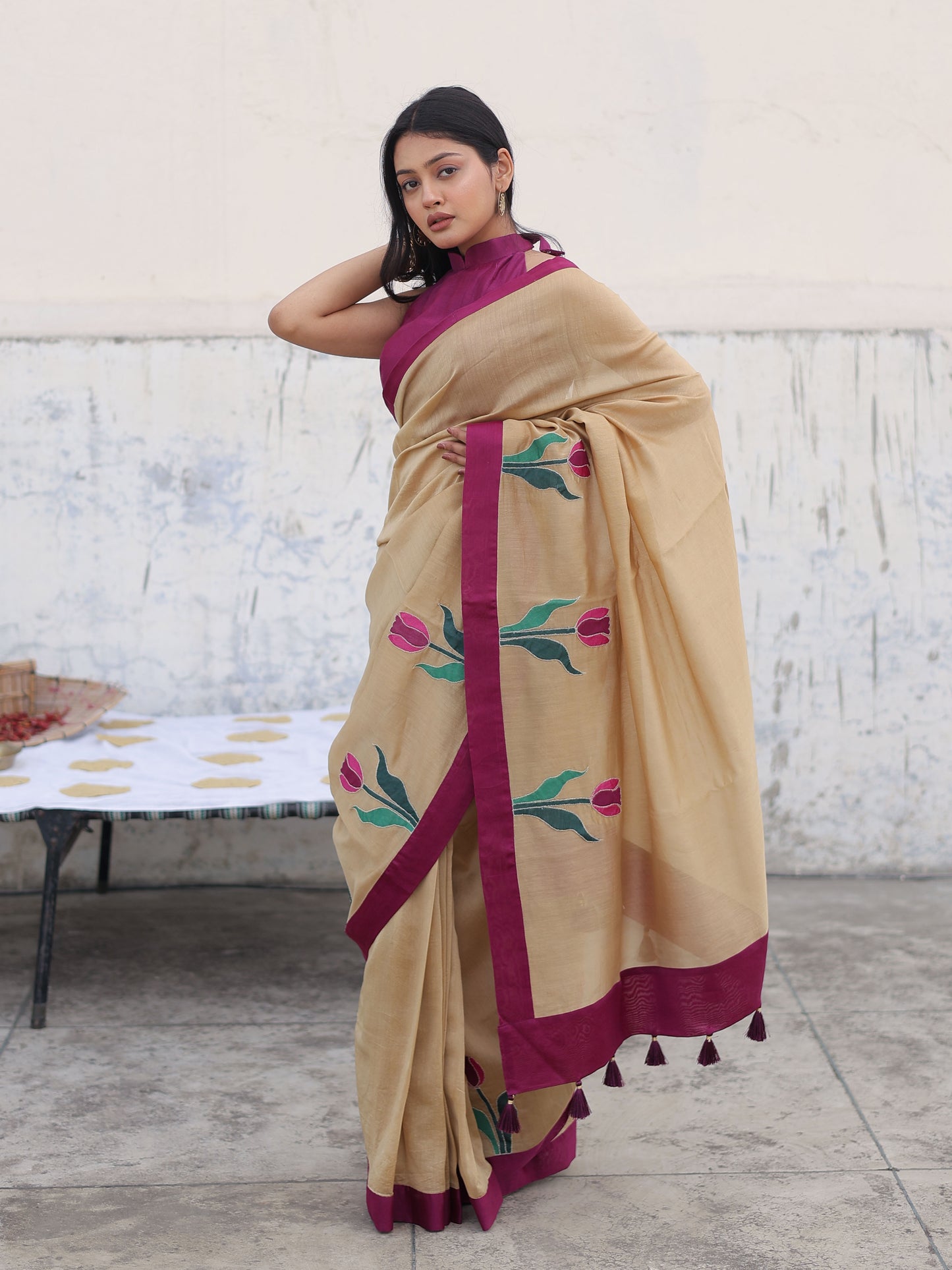 Pankhudi Beige Saree