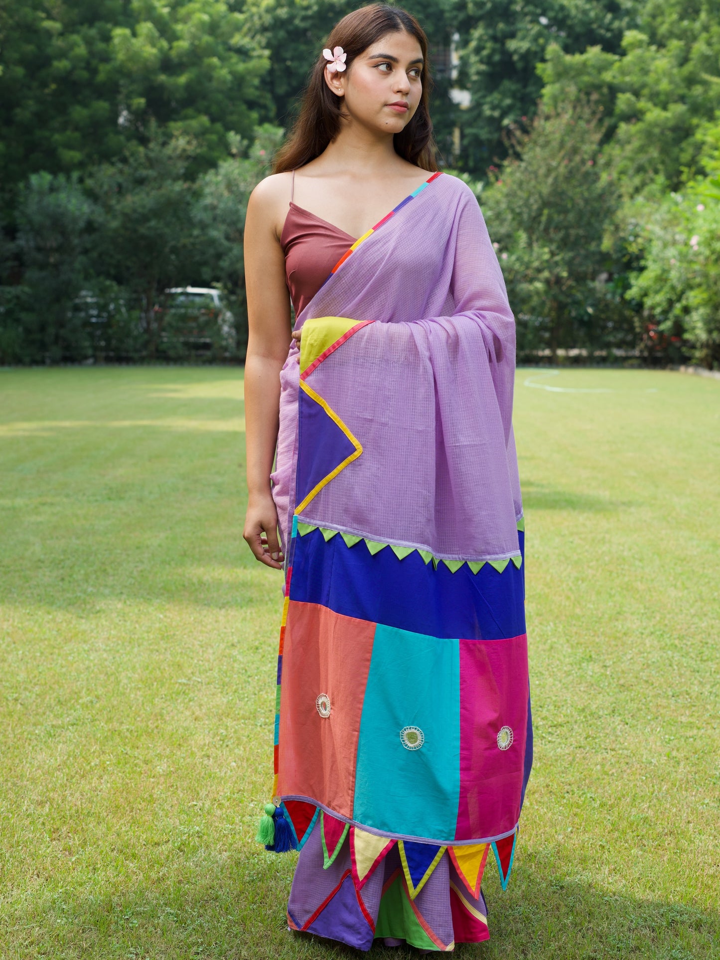 Lavender रानी Saree