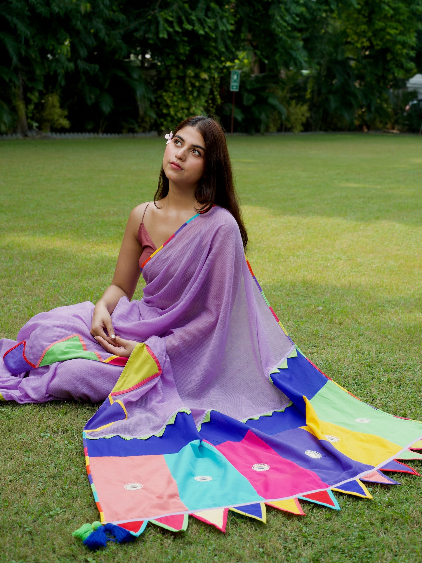 Lavender रानी Saree