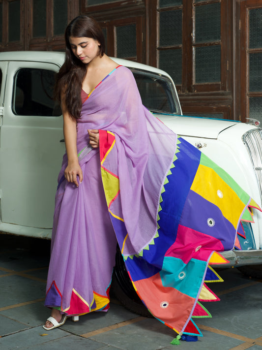 Lavender रानी Saree