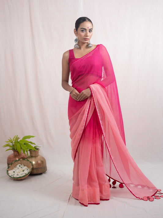 Pink मल्लिका (Malika) Saree