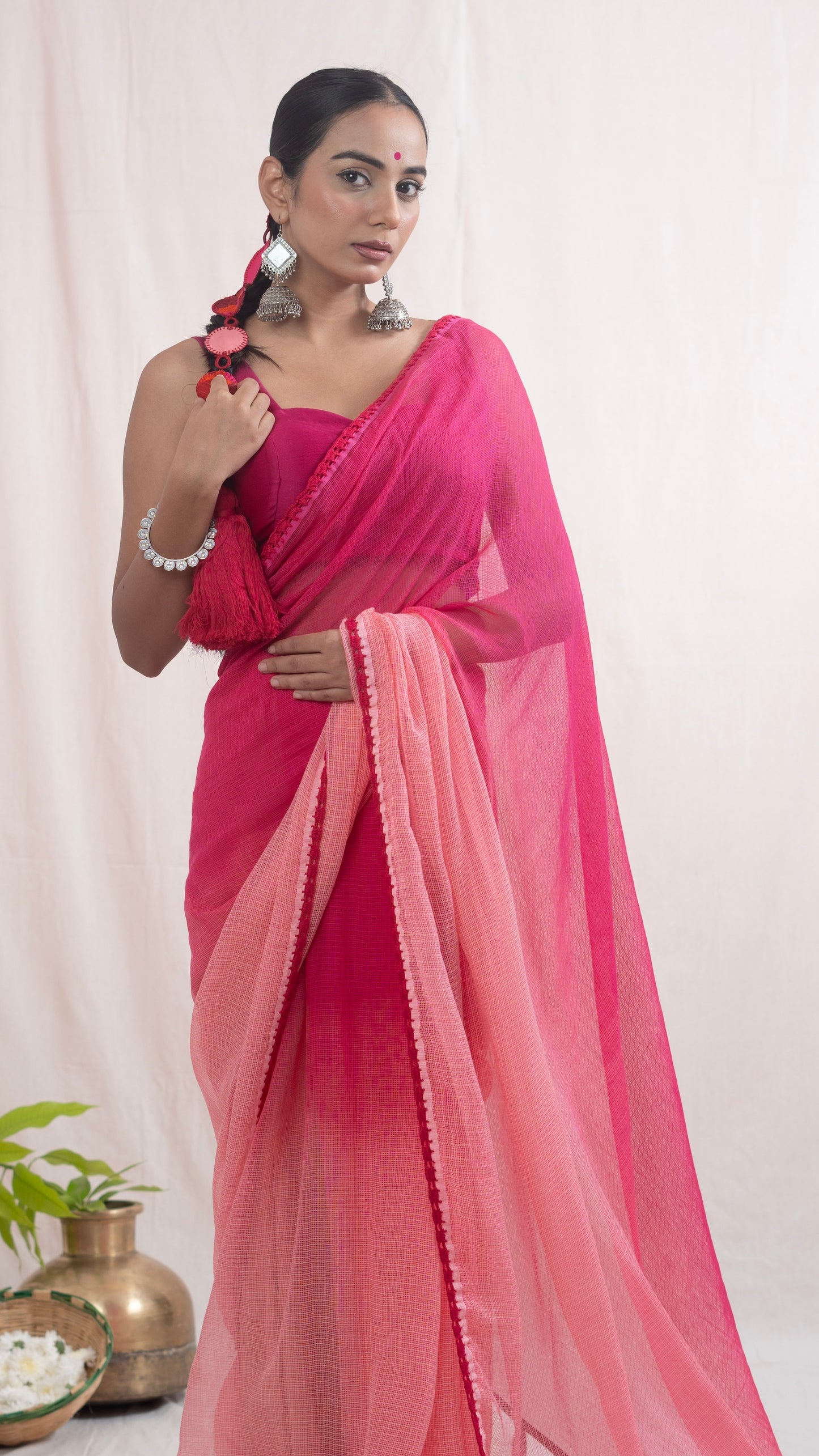 Pink मल्लिका (Malika) Saree