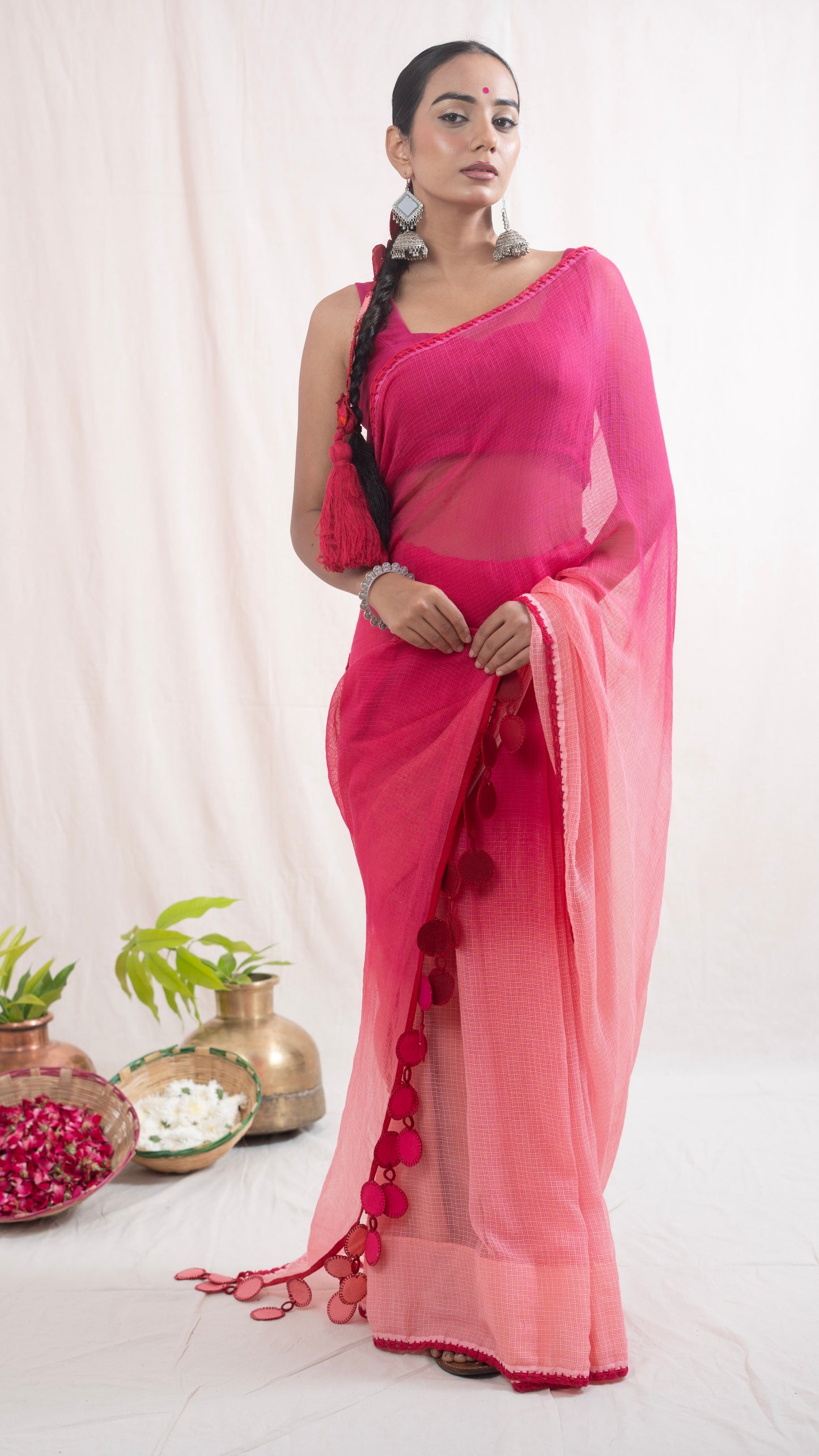 Pink मल्लिका (Malika) Saree