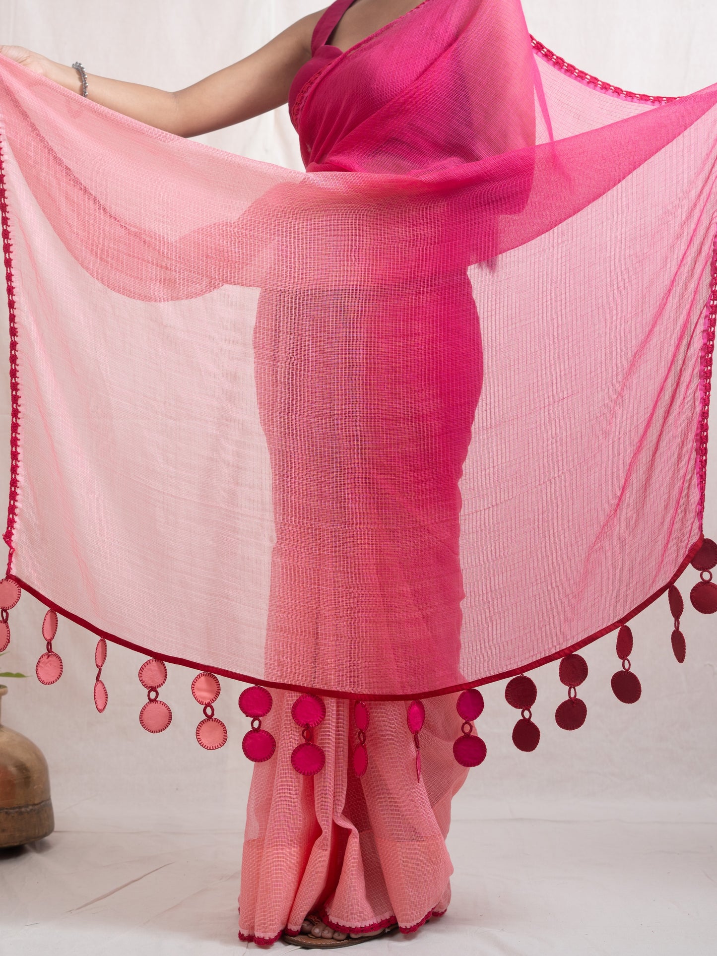 Pink मल्लिका (Malika) Saree