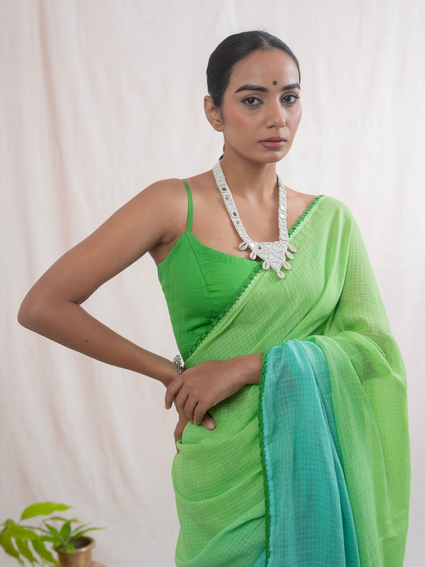 Green मल्लिका (Malika) Saree