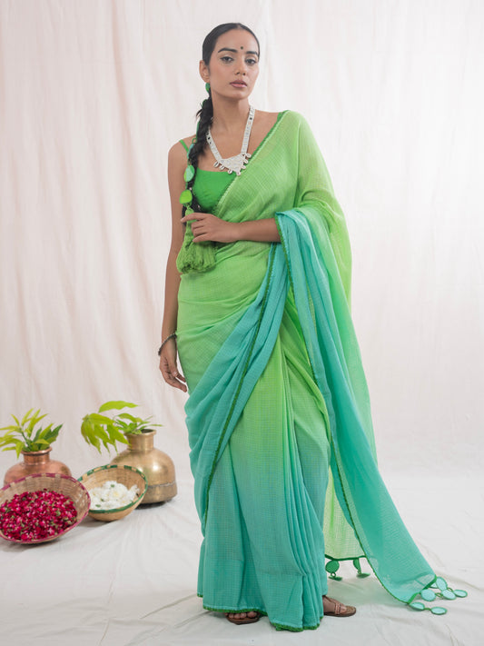 Green मल्लिका (Malika) Saree