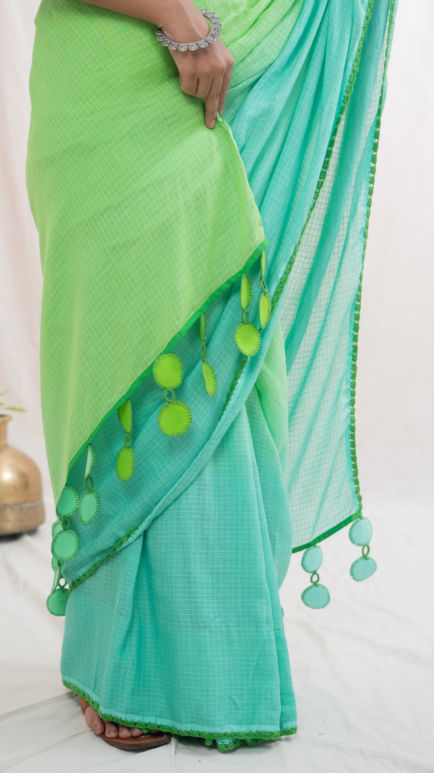 Green मल्लिका (Malika) Saree