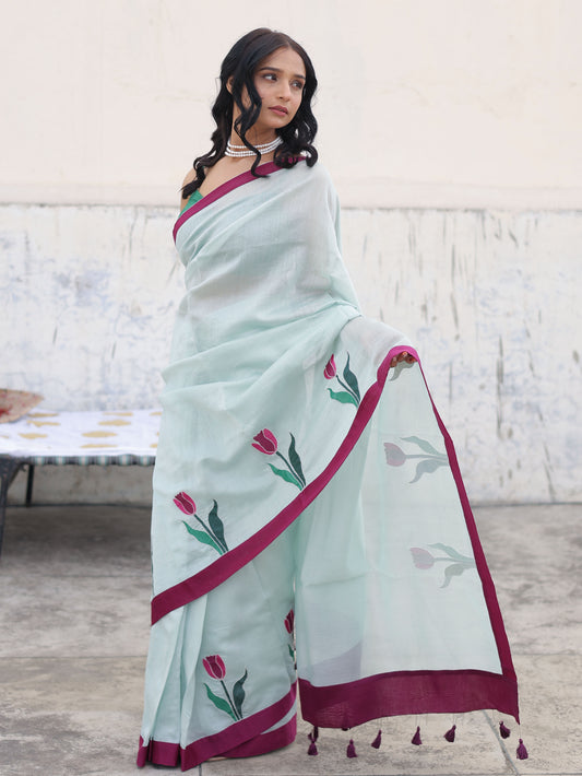 Pankhudi Blue Saree