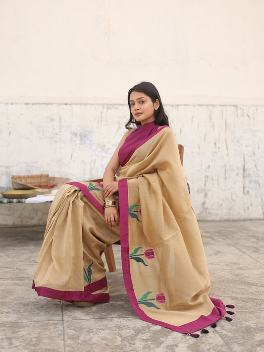 Pankhudi Beige Saree