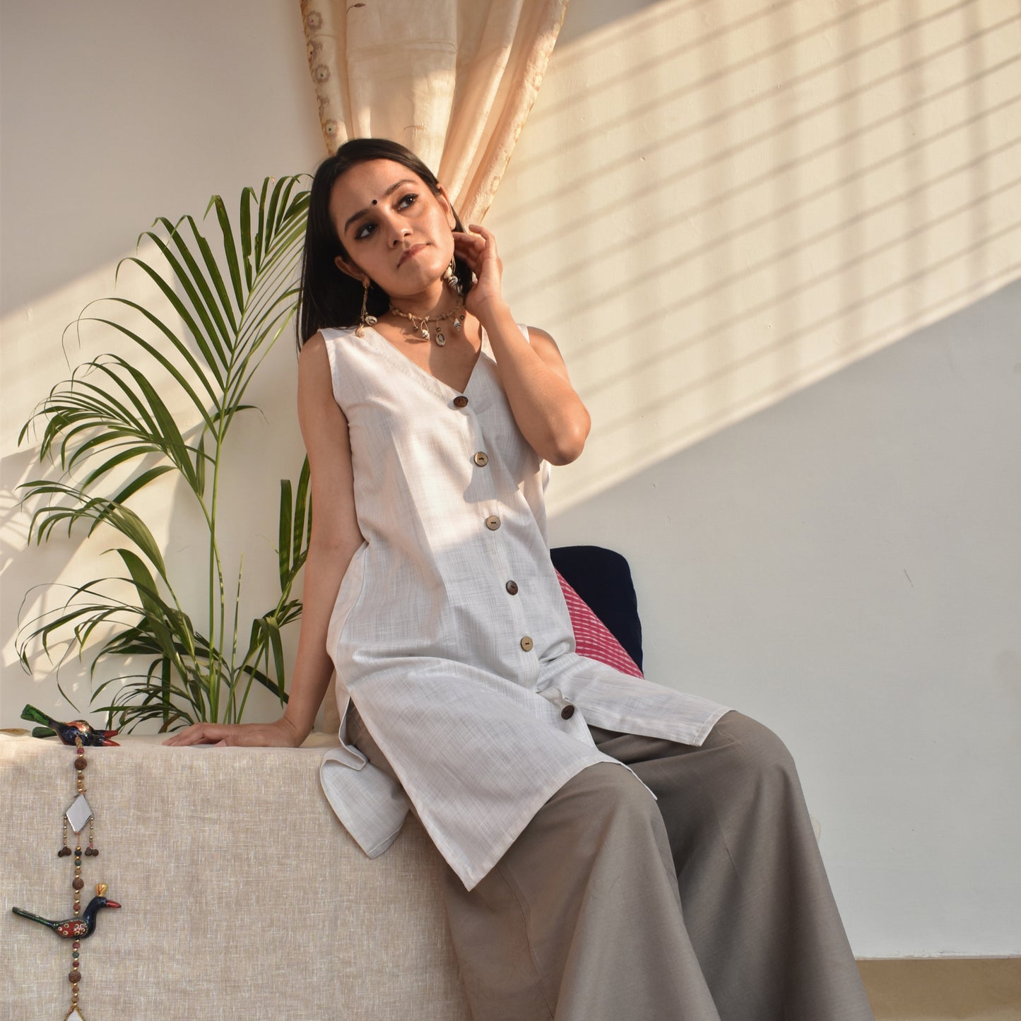 White Kurti